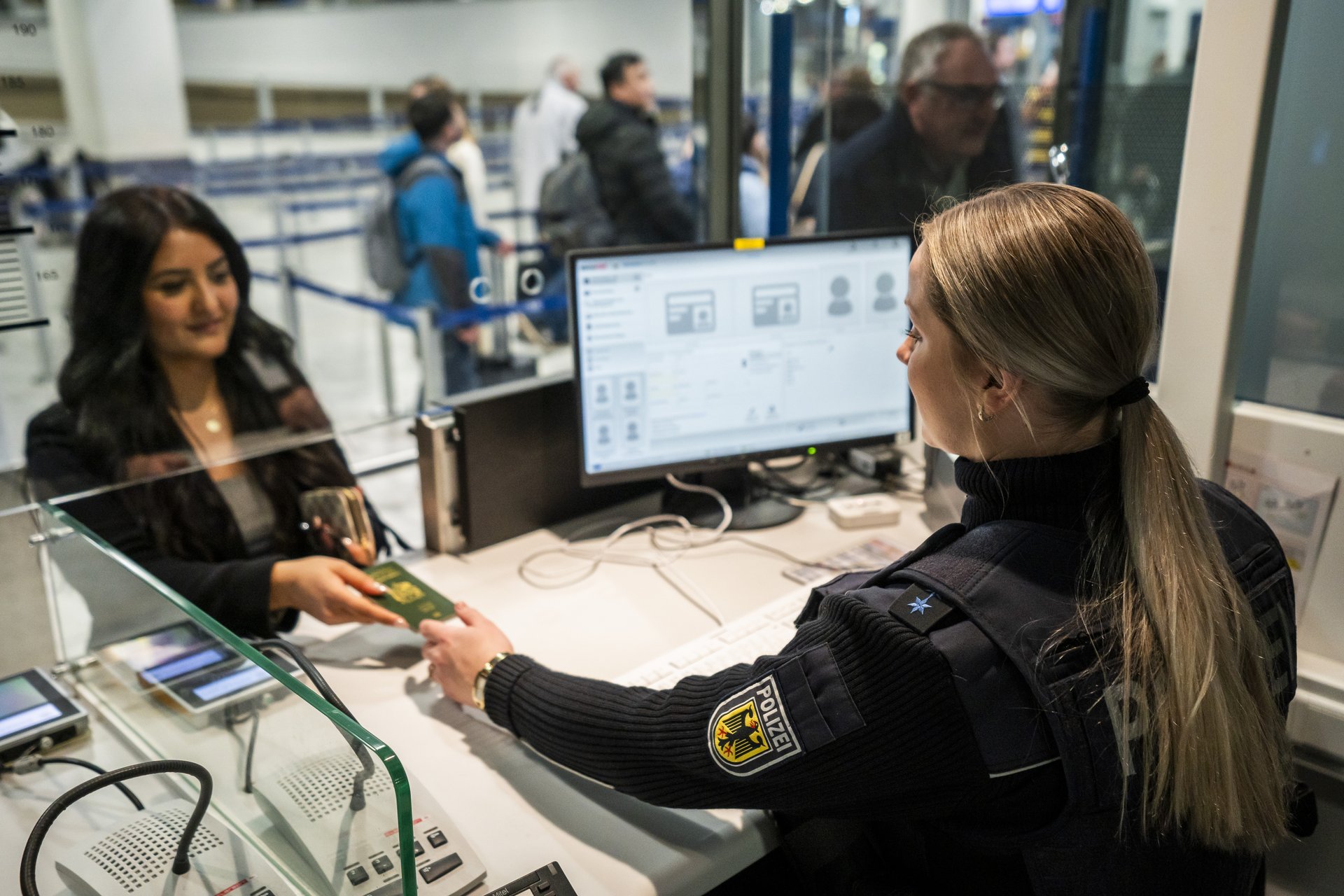 Grenzkontrolle bei der Bundespolizei.