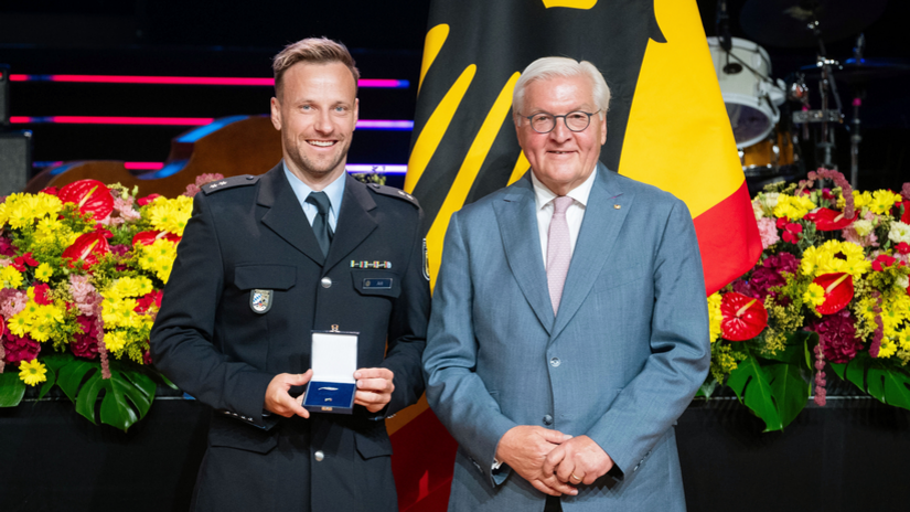 Tobias Arlt und Frank-Walter Steinmeier