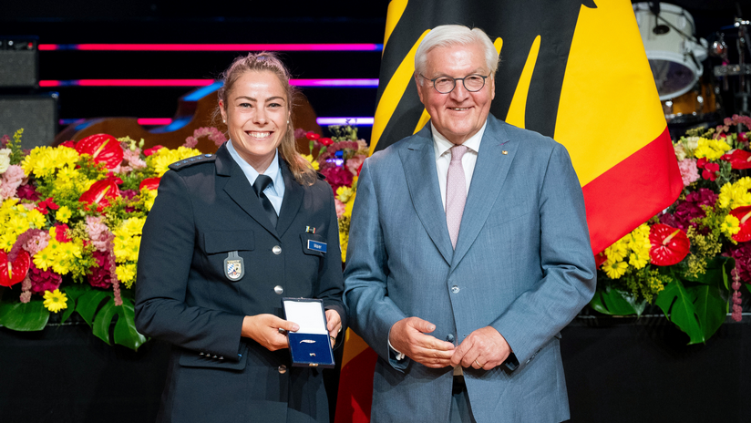 Daniela Maier und Frank-Walter Steinmeier
