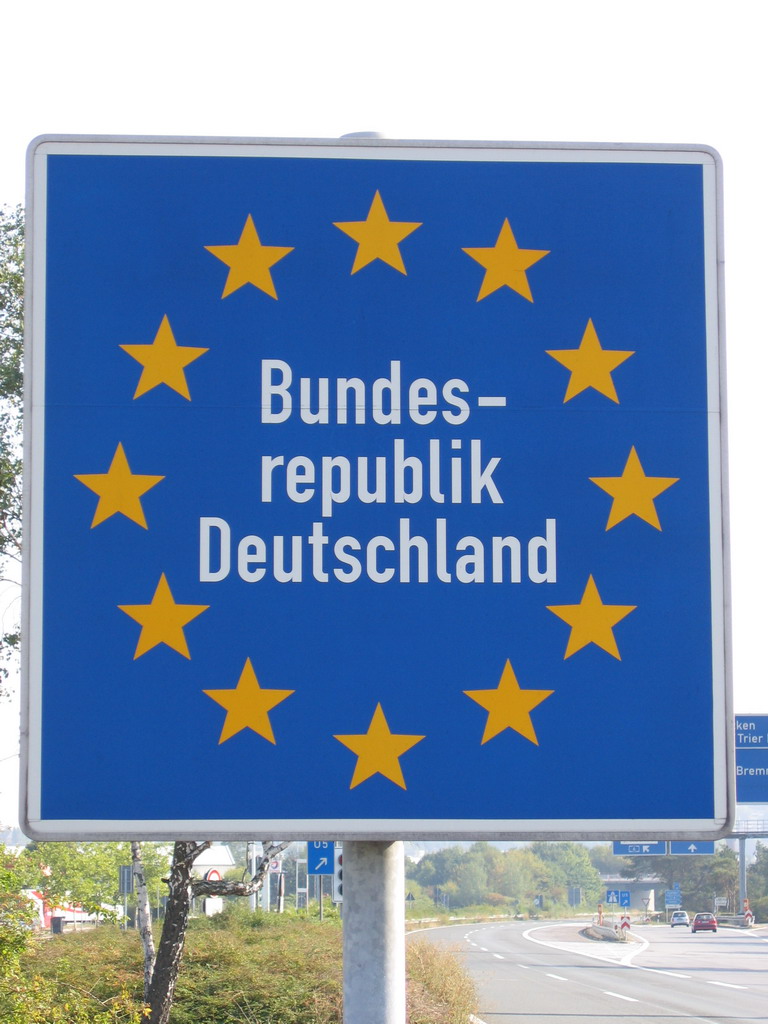 Grenzschild Bundesrepublik Deutschland Europa